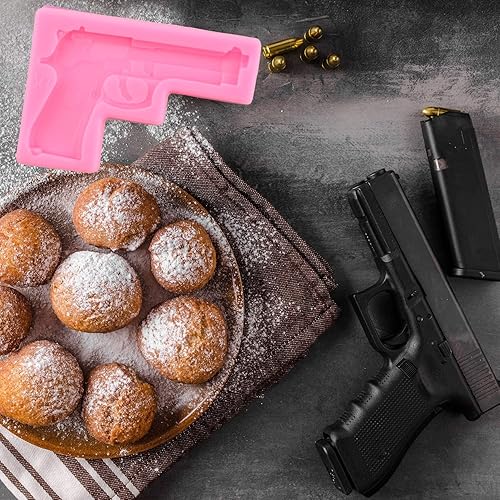 ZiXiang Gun Silicone Molds Pistol Machine Gun Fondant Mold Bullet Silicone  Molds For Cake Decorating Cupcake T