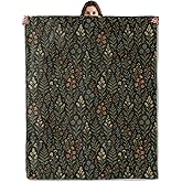Vintage Botanical Floral Throw Blanket for Boys Girls Kids Adults, Cozy Dark Nature Plant Theme Flannel Blankets Gifts for Camping, Bedroom, Couch, Room Home Decor, 50"x60"