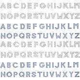 130pcs A-Z 8mm Full Rhinestones Slide Alphabet Letters for DIY Wristbands Bracelets, Jewelry Making Crafts Charms (Silver and Blue)