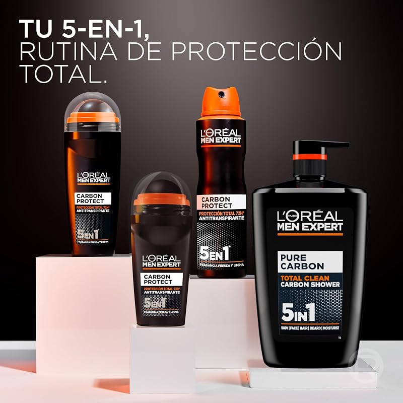 L'Oréal Paris, Desodorante Spray, para Hombre, Pack 6 x 150ml
