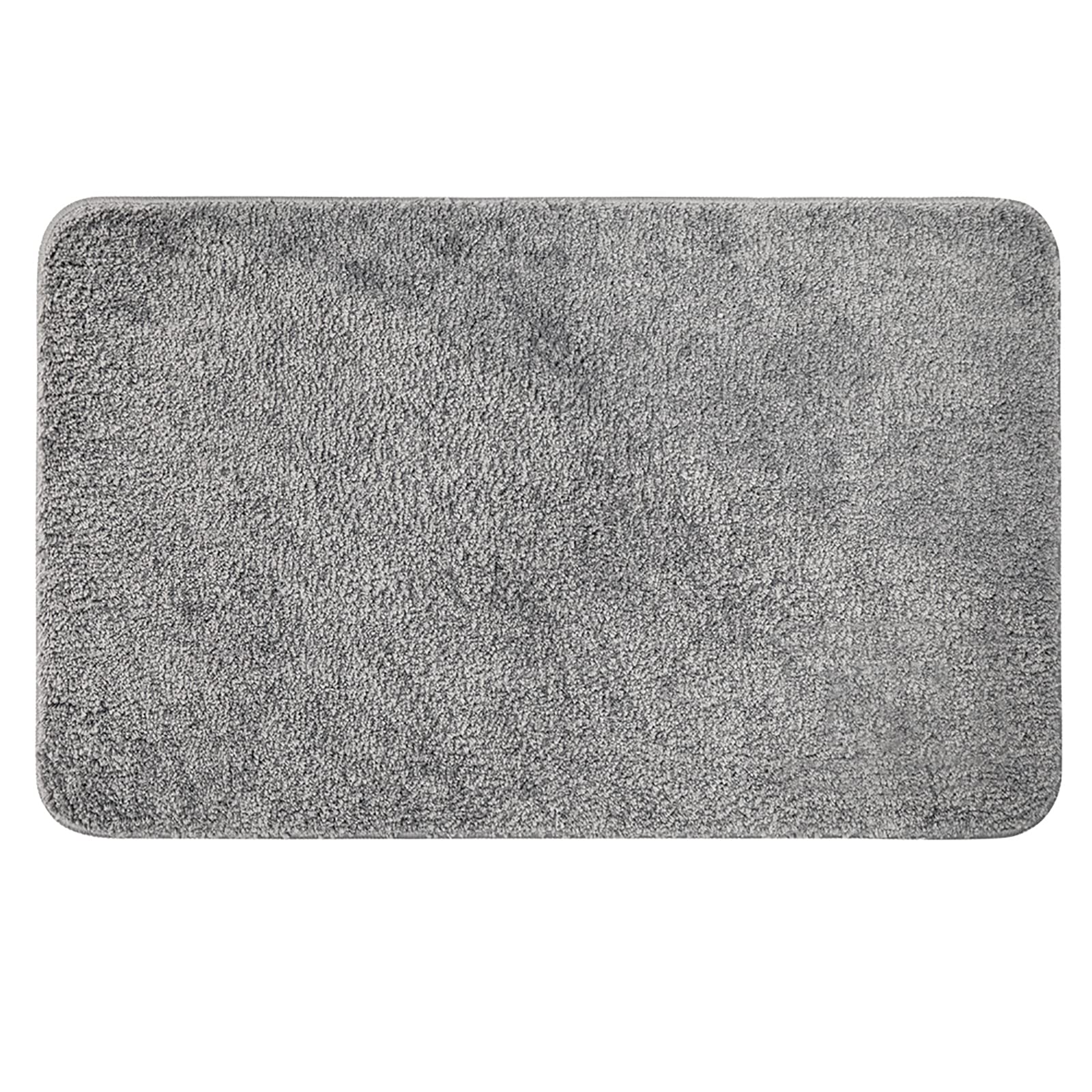 MIULEE Bathroom Rug Entrance Mat Shower Mat Non-Slip Tabis Absorbent Soft Microfibre Toilet Bath Tub Outlet Kitchen Living Room Bedroom Grey 50 x 80 cm