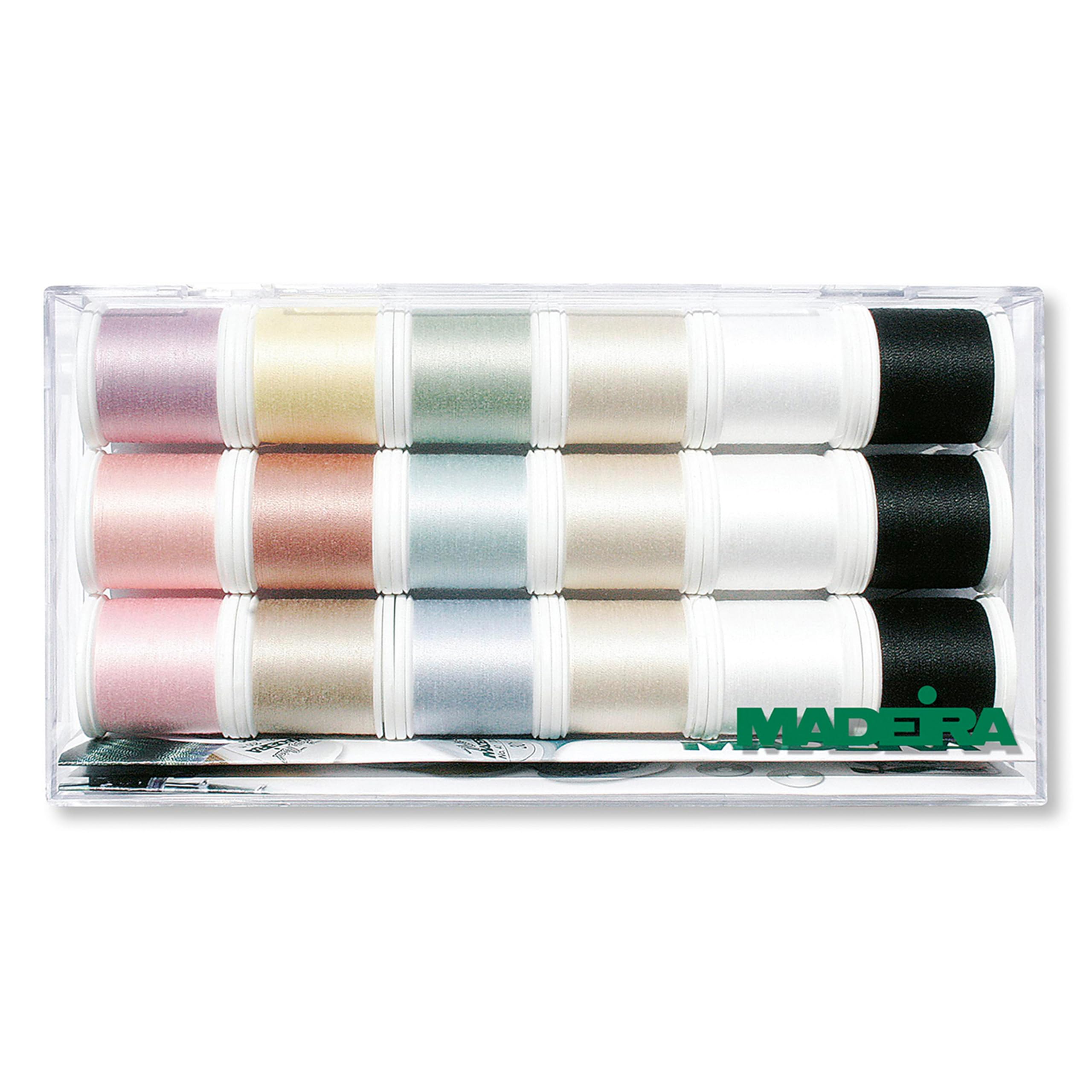 Madeira 8031 Cotona No.80 Embroidery Box with 18 Bobbins of 200 m Each