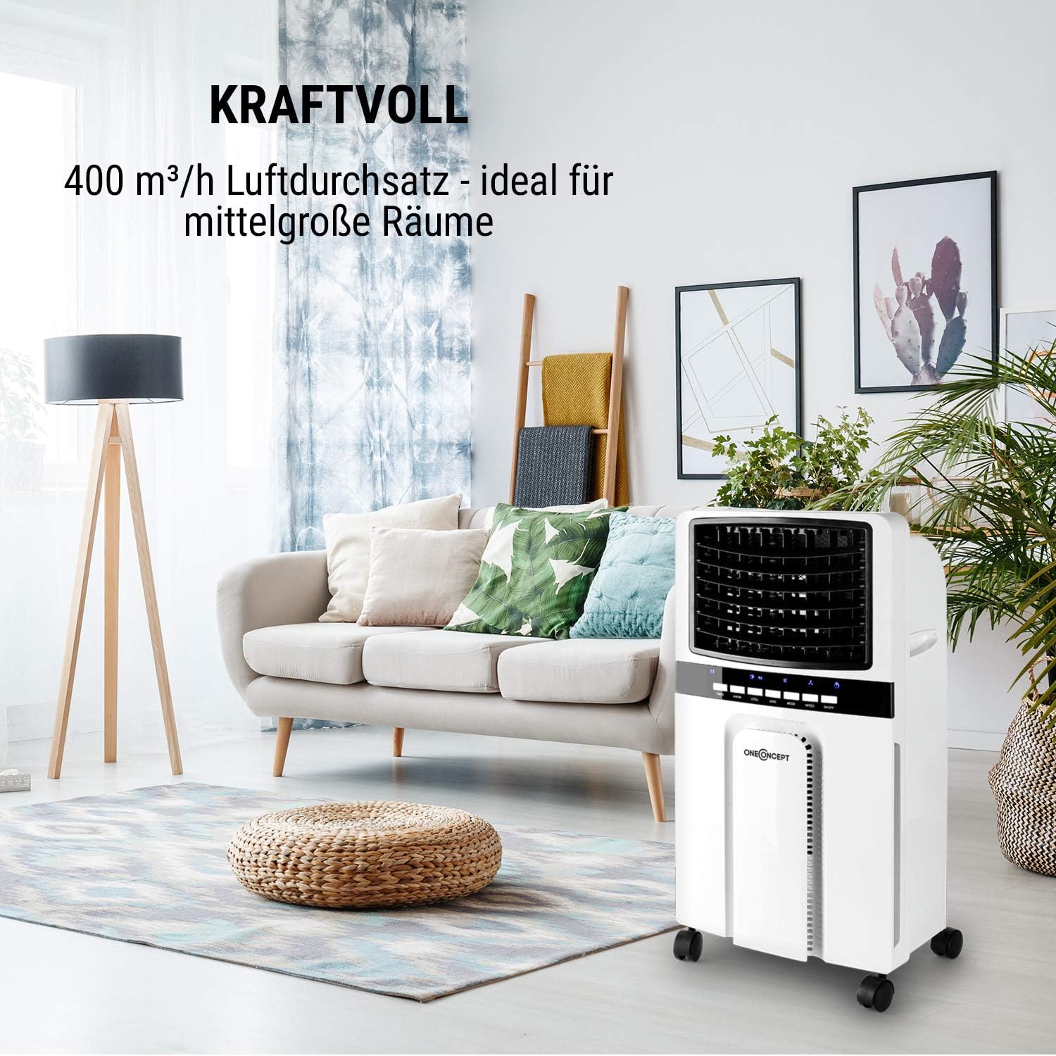 Ventilator 3 Leistungsstufen Oneconcept Baltic Blue Lufterfrischer 65 W Leistung Weiss 6 2 L Wassertank Luftbefeuchter Luftkuhler Fernbedienung Automatische Schwenkbewegung Wasserkuhlung Mobile Klimagerate Kuche Haushalt Wohnen Livemillennium Com