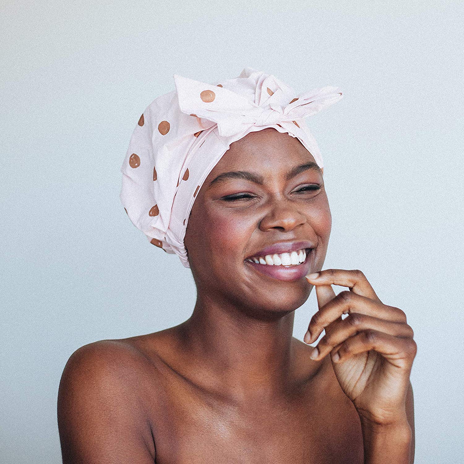 Kitsch Luxury Shower Cap for Women - Waterproof, Reusable Shower Caps (Blush Dot) : Beauty
