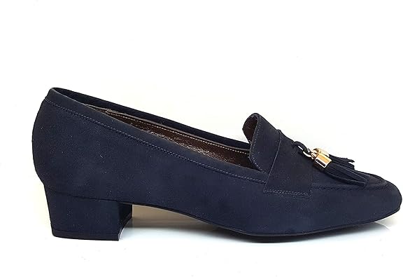 womens navy moccasins