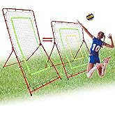 2-in-1 Volleyball Rebounder Net:Convertible 7x3.5 FT Rebounder Net & 5.5x4.5 FT Rebounder Net for Baseball,Softball,Volleyball,Lacrosse Training Multi-Sport Practice Equipment with Carry Bag