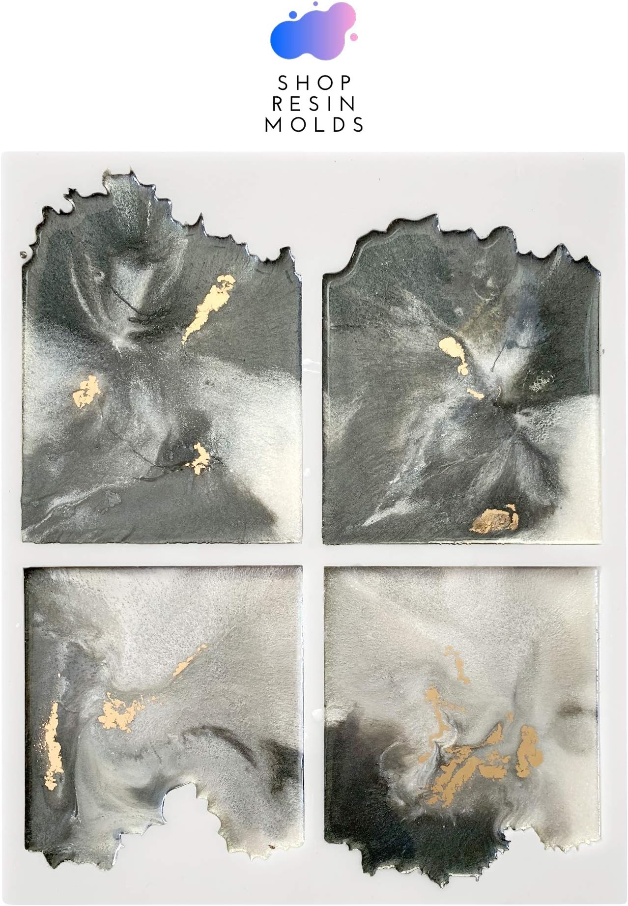 Resin Geode Coaster Mold Silicone Square by SHOP RESIN MOLDS