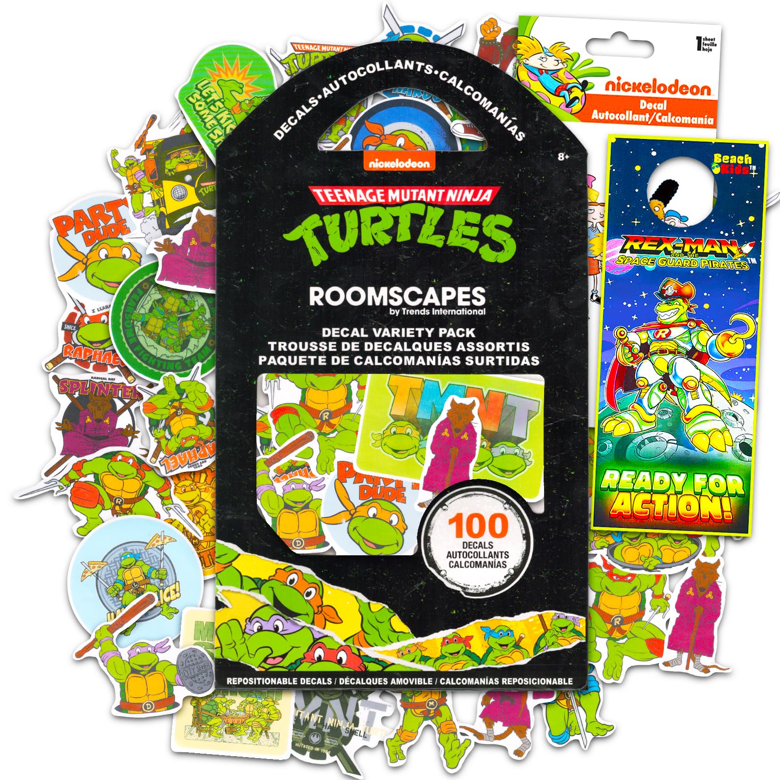 Photo 1 of Teenage Mutant Ninja Turtles Sticker Decal Set - Bundle with 100 Assorted TMNT Decals for Laptops, Cell Phones, Water Bottles and More Plus Door Hanger | TMNT Decals