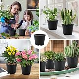 KINGLAKE 50Pcs 10 cm Black Plastic Plant Pots & 100 Pcs White Plant Labels view 6