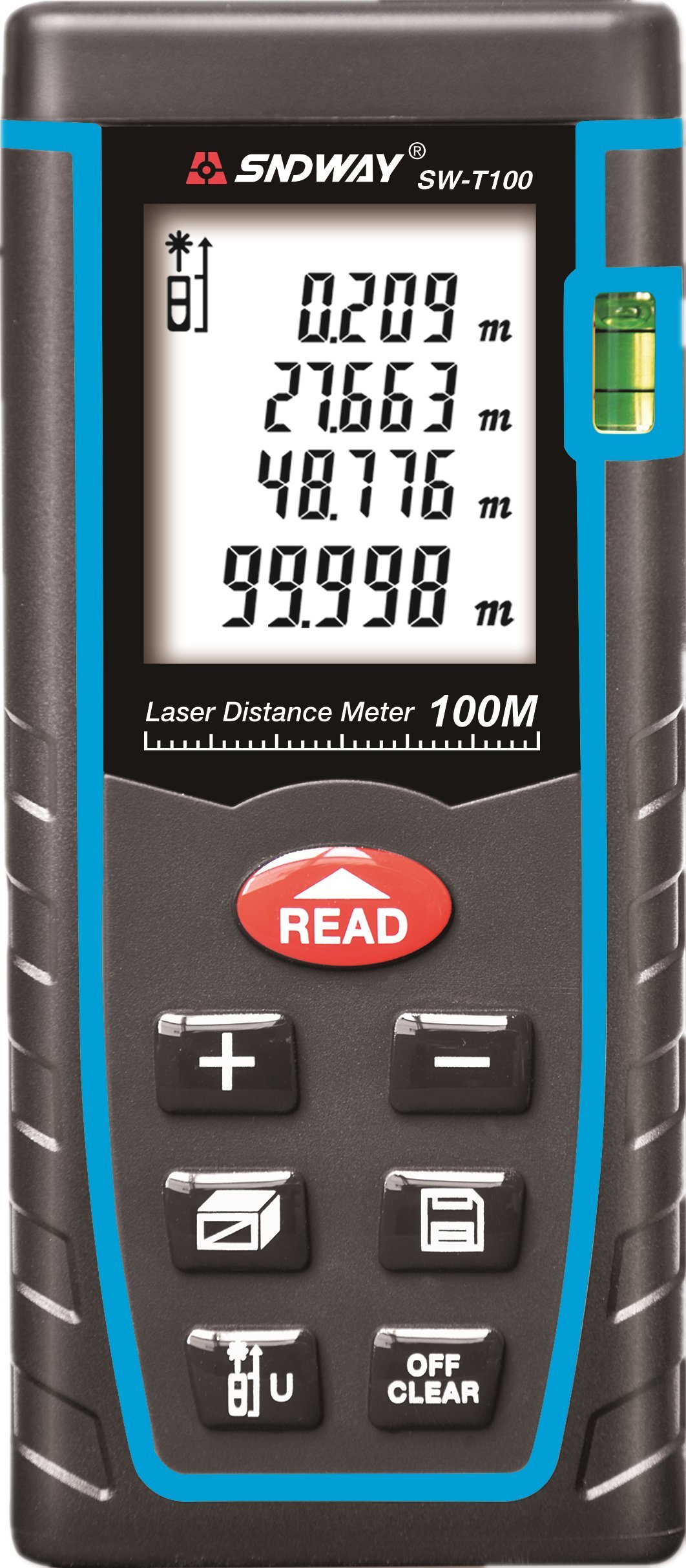 SNDWAY® Laser distance measure Meter 40M-60M-80M-100M infrared ruler laser Rangefinder Range Finder trena laser Tape Measure with bubble level Area/volume Diastimeter Measuring Device tester tool 0.05 to 100m (0.16 to 292ft 0.16 to 328ft)