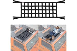 Seven Sparta Car Roof Net Hammock Mesh Cargo Netting Compatible with Jeep Gladiator JT & Jeep Wrangler YJ, TJ, JK, JKU, JL, JLU 1987-2024 4-Door and 2-Door