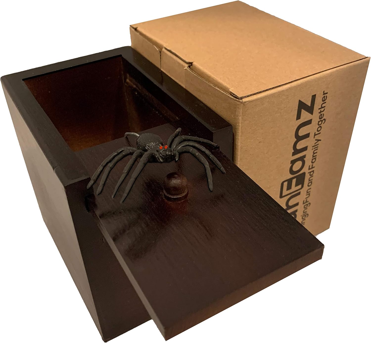 Funny Money Gift Box Surprise Toy And Valentines Day Gag Gift Prank The Original Spider Prank Box Dark Mahogany Color Hilarious Wooden Box Toy Prank Novelty Gag Toys Toys Hobbies Montibello Com