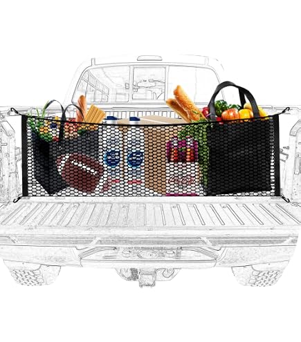 Filet De Chargement Avec Crochets Et 4 Poches - Filet Rangement Robuste Pour Pickup, SUV Et Camion