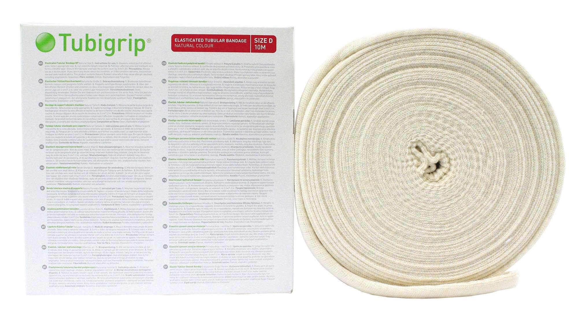 Tubigrip Elasticated Tubular Bandage - Size D - 10m Roll