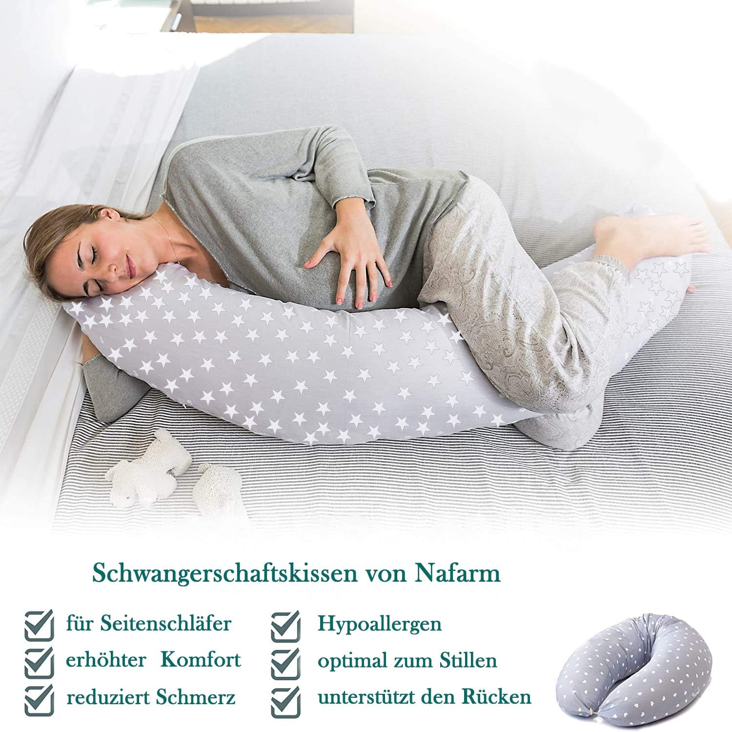 Coussin De Positionnement Pour Maman Coussin De Bebe Coussin De Grossesse Pour Dormir Nafarm Grand Coussin Dallaitement Xxl Coussin De Positionnement Lateral Housse Lavable 100 Coton Coussins D Allaitement Bebe Et Puericulture