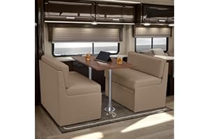 Qualitex Ethos RV Dinette, Bed with Storage and Oak Table, Ultimate Leather, Light Sand