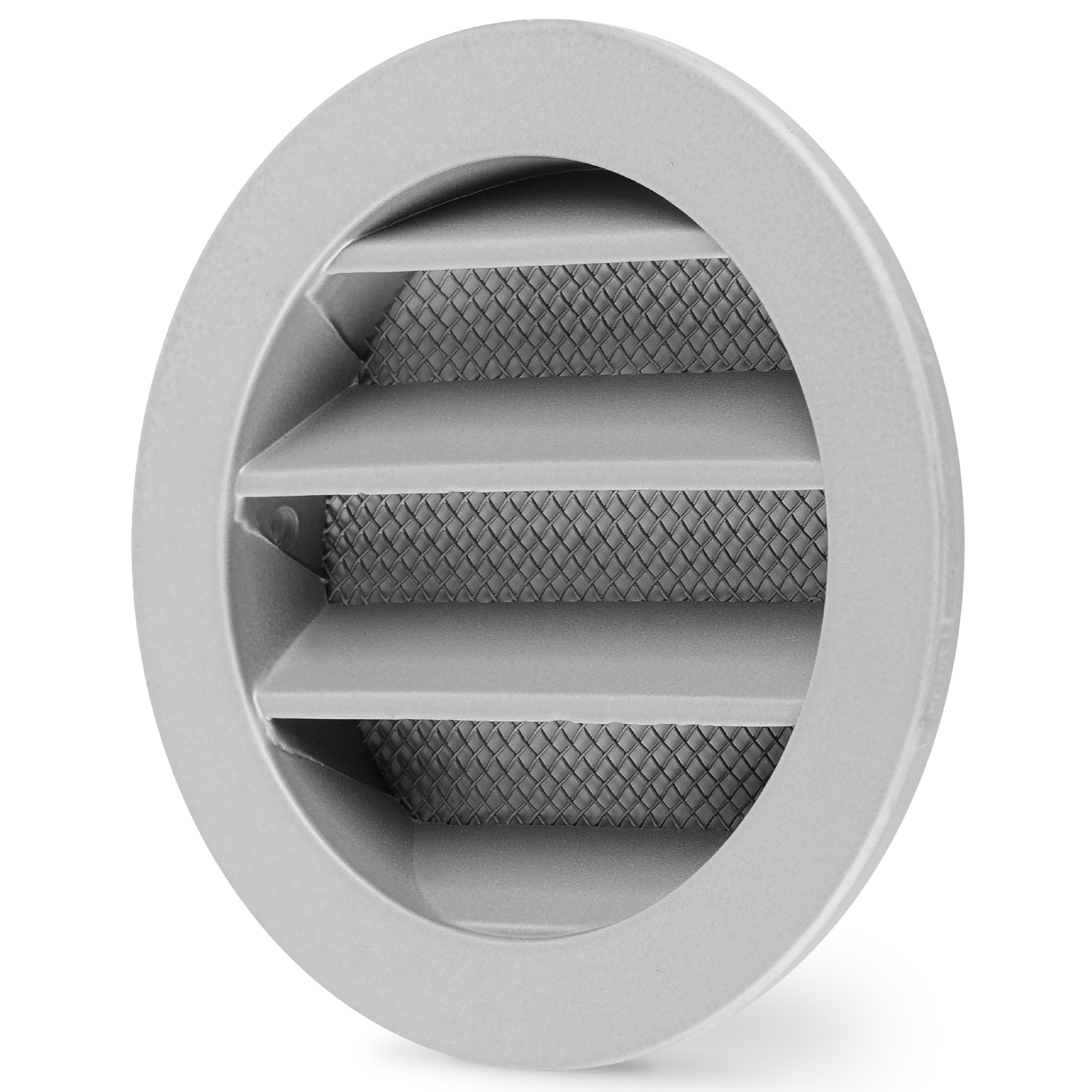 calimaero® WSGG Louvre Air Vent Covers for Walls 80mm, Robust Cast Aluminum Round Soffit Vents with Insect Screen for Mobile Homes, Garden Shed, Garage, UV-Stable, Rustproof