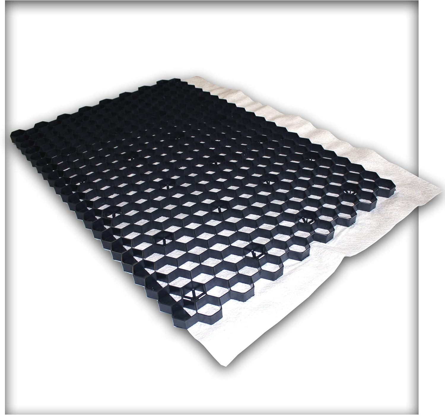 EuroGravel 0,93 m² Kiesgitter Bodenwaben Wabenmatte mit Antiunkrautvlis ...