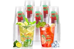 AcpopbM 60 Pcs Christmas Cups, 16 OZ Summer Xmas Holiday Plastic Cups Disposable Baby Its Warm Outside Cups Drinkware Decorations for Santa Hawaiian Beach Party Supplies