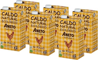 100 % natürlich – Bio-Hühnerbrühe – Packung mit 6 Einheiten à 1 l