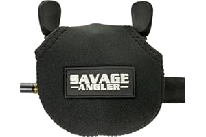 Savage Angler Neoprene Baitcast Reel Cover, Fishing Reel Protector, Fishing Reel Cover, Baitcaster Case, Low Profile Baitcaster Case, Casting Reel Covers, 50 100 200 Series Baistcasters (1, Black)
