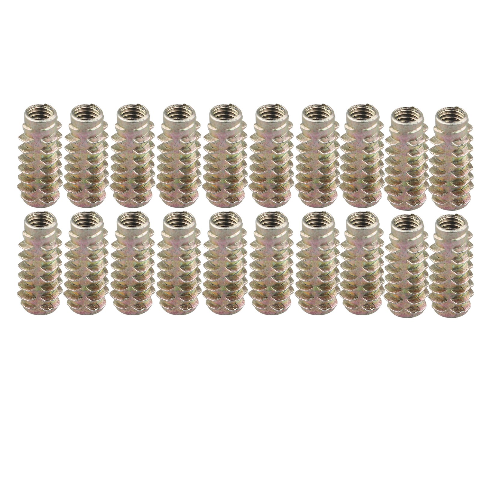 HALJIA 20 PCS M6 x 25MM Insert Nut Wood Furniture Thread Screws Flange Hex Socket Fasteners for Beds Wardrobe Cabinet Crib