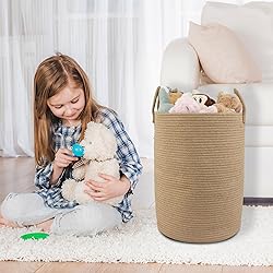 XUANGUO Cotton Rope Laundry Basket Hamper for