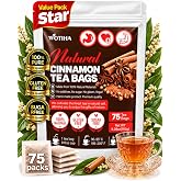 WOTIHA Cinnamon Tea Bags, 75 Count, Caffeine Free | Aromatic cinnamon herbal tea; no measuring or separate infuser needed. Enjoy hot or brew, cool and serve over ice.