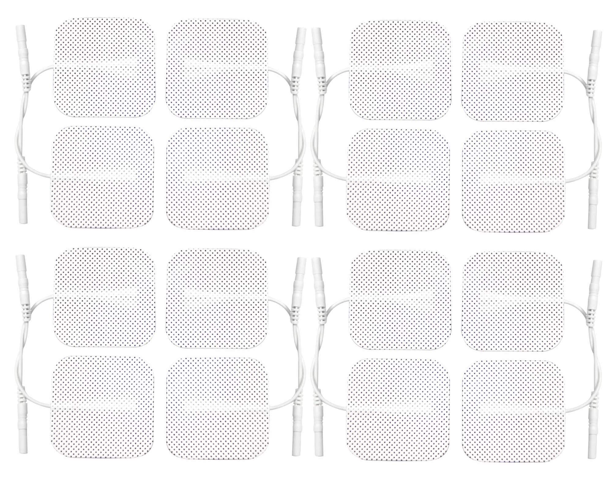 Med-Fit 1 TENS Pads: 16 Pads in 4 Packs, High-Quality and Long-Lasting Self-Adhesive Pads (Size: 5cm x 5cm / 2"x 2") Featuring Patented Hydrogel for Ensured Longevity
