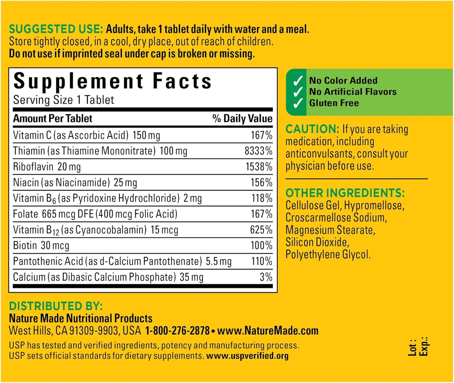 Nature Made Super B-Complex with Vitamin C Tablets, 140 Count Value Size for Metabolic Health† (Packaging May Vary): Health & Personal Care