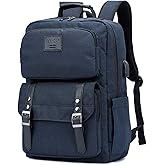 HFSX Laptop Backpack Women Men College Backpacks Bookbag Vintage Backpack Book Bag Water Resistant fit 15.6 Inch Laptop Blue