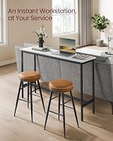 VASAGLE Bar Table 40 x 140 x 90 cm Rustic White Black Industrial Stilts view 4