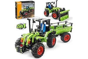 Jumlys STEM Building Toy for Kids Boys Girls Age 5, 6, 7, 8, 9, 10, 11, 12 Years Old, 2 in 1 Tractor Bulldozer Building Sets, 346 Pcs DIY Engineering Construction Building Blocks Kits