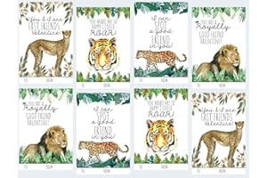 Silly Goose Gifts Wild Jungle Cat Themed Valentines Day Card for Kids School Classroom Exchange (Set of 24) Tiger Lion Leopard Cheetah