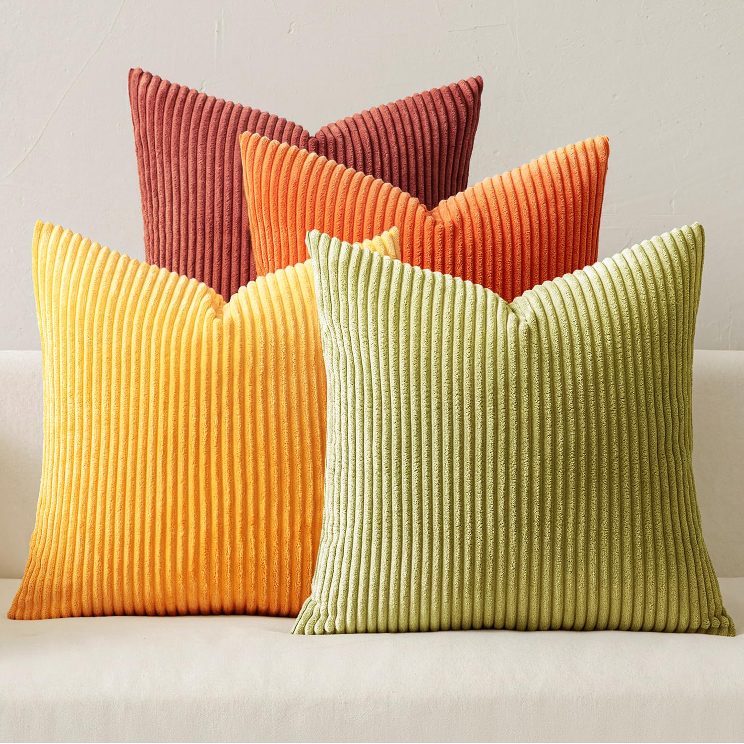 MIULEE Fall Decorative Throw Pillow Covers 20x20 Inch Set of 4, Vibrant Cushion Covers Vintage Retro Home Fall Decor Mix and Match Color Clash Design for Sofa Couch Bed Living Room Yellow Orange Rust Image MIULEE Fall Decorative Throw Pillow Covers 20x20 Inch Set of 4, Vibrant Cushion Covers Vintage Retro Home Fall Decor Mix and Match Color Clash Design for Sofa Couch Bed Living Room Yellow Orange Rust Image