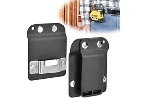 APDTEK Low-Profile Tape Measure Holder for Milwaukee, Heavy-Duty DEWALT Tape Measure Belt Clip Hook Holster, Fits up to 2" Belt - Prevent Pocket Tearing, Black