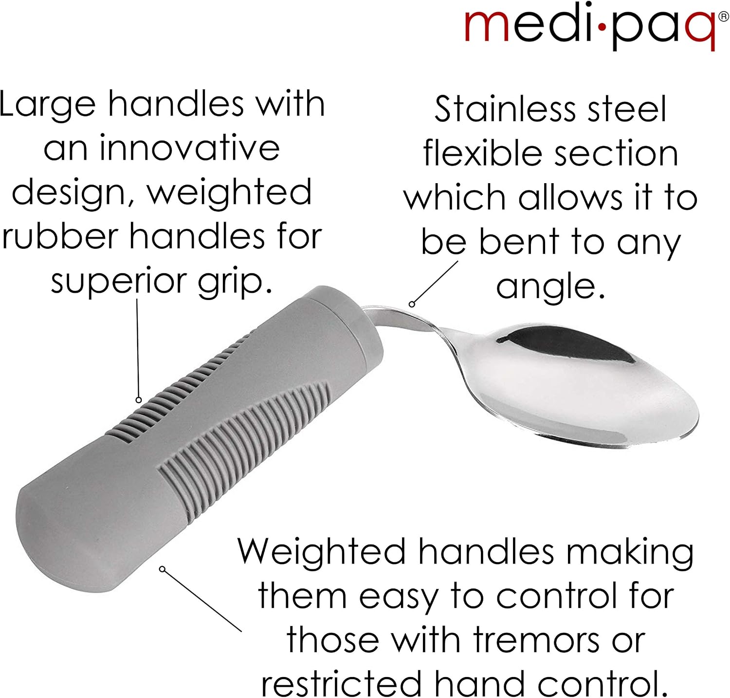 iMedic Weighted Bendable Cutlery for Disabled Hands (The Knife Does Not Bend) - Image 3
