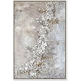 Art Remedy Rust Fragment Canvas Elegant Gold Abstract, Silver Frame, 30" x 45"