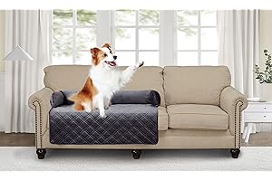 Brilliant Sunshine Premium Grey Silky Velvet Pet Sofa Bed, Slip Resistant, Waterproof, Washable Couch Protector with Removable Bolster Cushions, Furniture Covers for Pets, Dogs, Cats, Large, Grey
