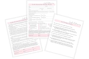 LASHICORN Boutique Marketing Lash Extension Consent Form, Intake Form, Aftercare Form | 75 Pack | 8.5x11' inch Paper Size Form | 25 Consent Forms, 25 Client Intake Forms, 25 Aftercare Forms