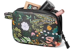 SafeDelux Smell Proof Bag, 6.7"x4.7" Smell Proof Container with Activated Carbon Fiber Liner, Odorless Airtight Travel Organizer & Stylish Gifts for Women