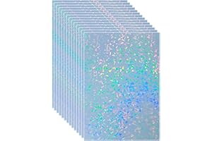 20 Sheets A4 Size (8.25”x11.7“）Broken Glass Cold Laminating Film Holographic Self-Adhesive Laminted Film No Need Machine-1