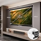 VonHaus 80" Pull Down Projector Screen 4K HD 16:9 Wall/Ceiling Mount view 4