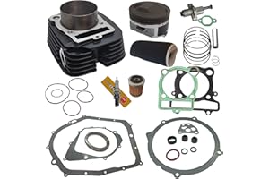 Top Notch Parts Replacement 12:1 Big Bore 366cc Cylinder Top End Kit For 87-04 Yamaha Warrior 350 yfm350 Piston Rings Pin Gasket Kit