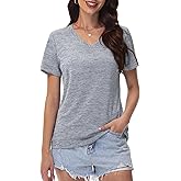MAGCOMSEN Workout Tops for Women UPF 50+ Quick Dry Short Sleeve Sun Protection V-Neck Shirts Lightweight Hiking T Shirts