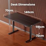 ErGear Electric Standing Desk 140x70cm 4 Memory, 72-118cm, 80kg view 6