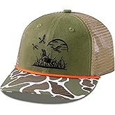 BASSDASH Camo Rope Trucker Hat Baseball Cap Mesh Back for Men Women Duck Deer Hunting Fly Fishing Camping