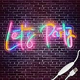 Let’s Party Neon Sign for Wall Decor,LED Neon Light Sign with Dimmable Switch,Let’s Party Light Up Sign for Birthday Party,Wedding,Backdrop Decoration(16"x5")