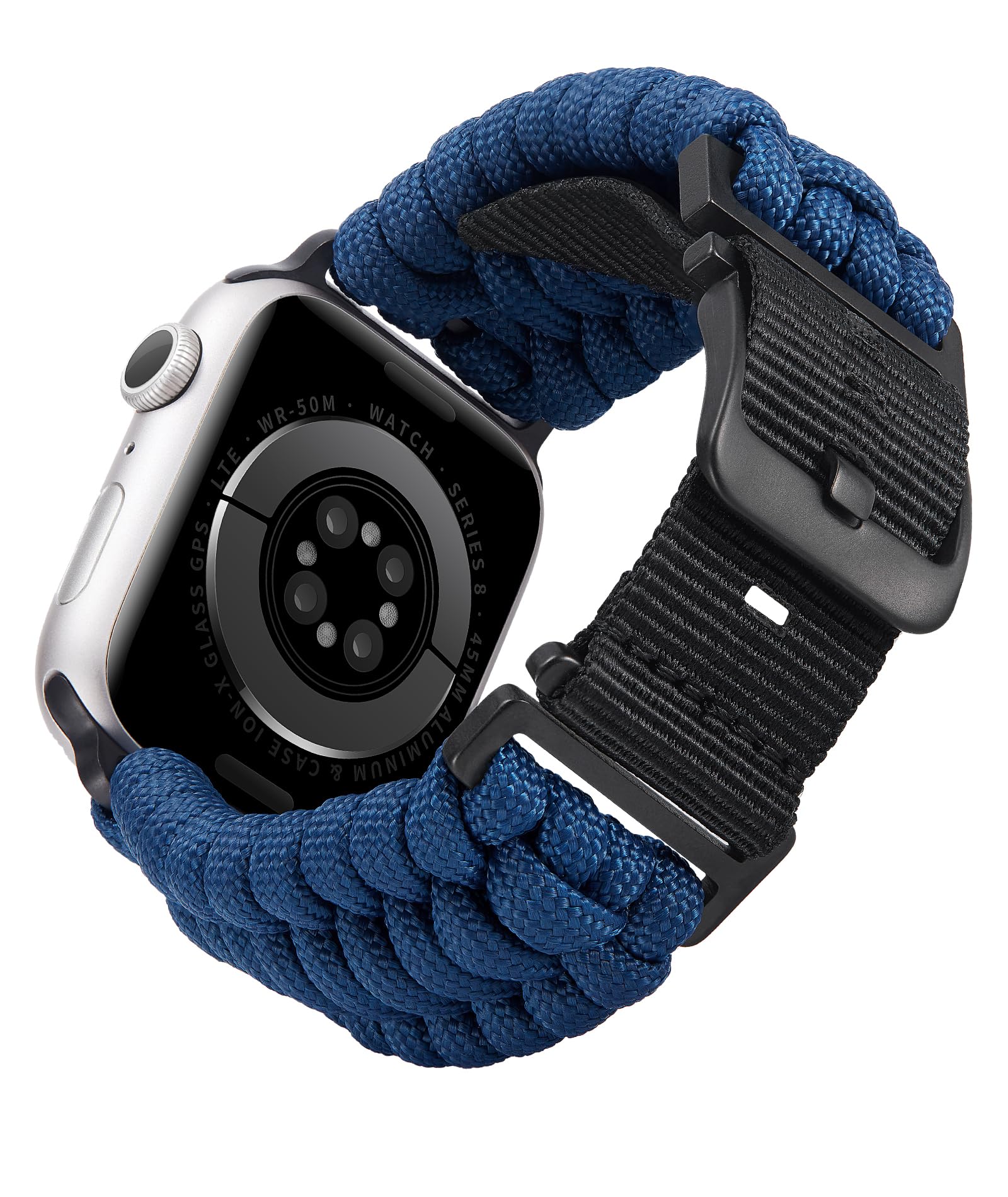 BINLUN Compatible with Apple Watch Strap 49mm 46mm 45mm 44mm 42mm, Military Braided Paracord Nylon Replacement Sport Band Fit for iWatch Ultra3 Ultra2 Ultra SE3 Series 11/10/9/8/7/SE2/SE/6/5/4/3/2/1