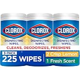 Clorox Disinfecting Wipes Cleaning Variety Pack, 75 Count, 3 Pack | Cleans, Deodorizes and Freshens, Kills 99.9 Percent of Viruses and Bacteria, Bleach Free, Crisp Lemon and Fresh Scent